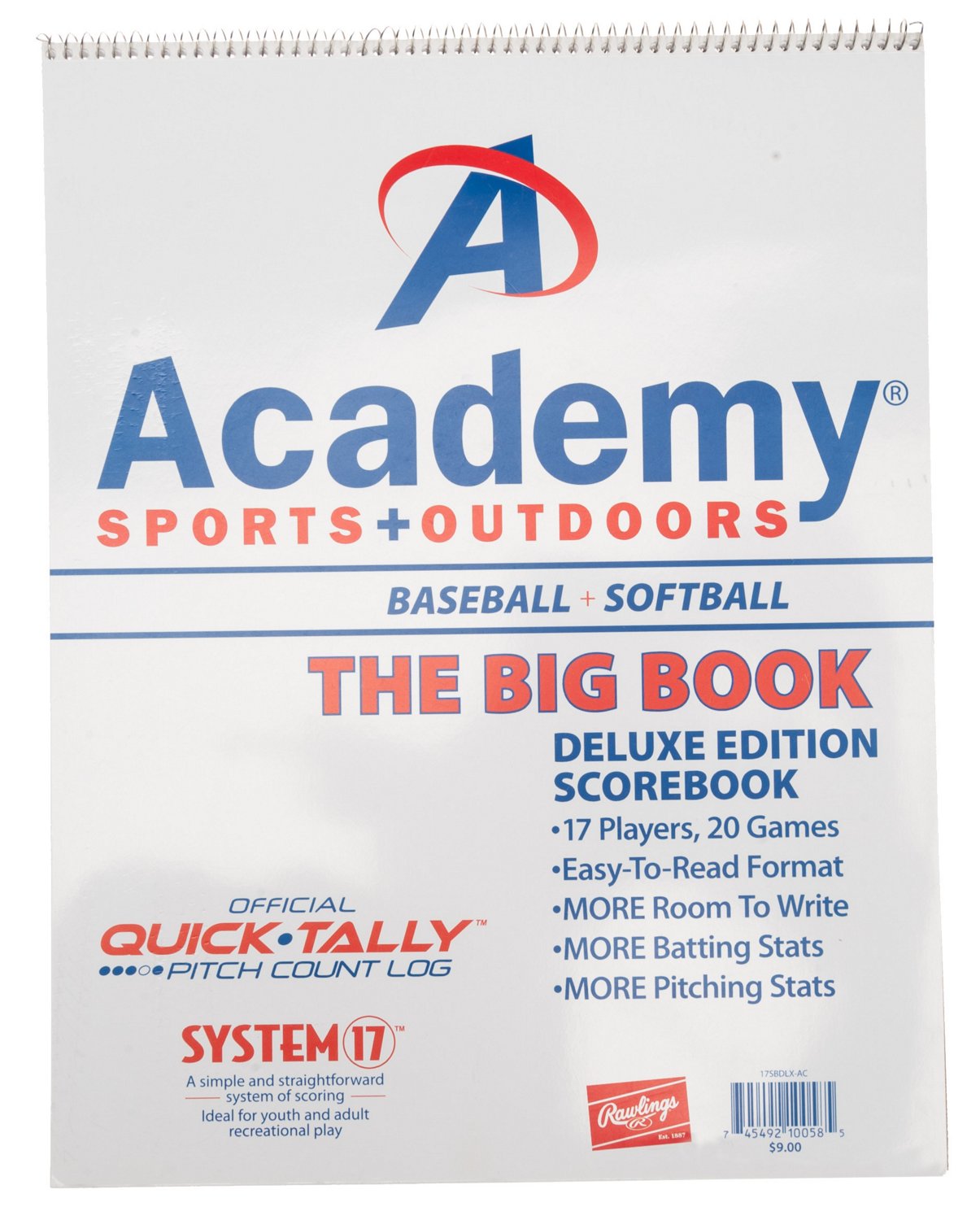 Academy System-17 Deluxe Baseball/Softball Scorebook
