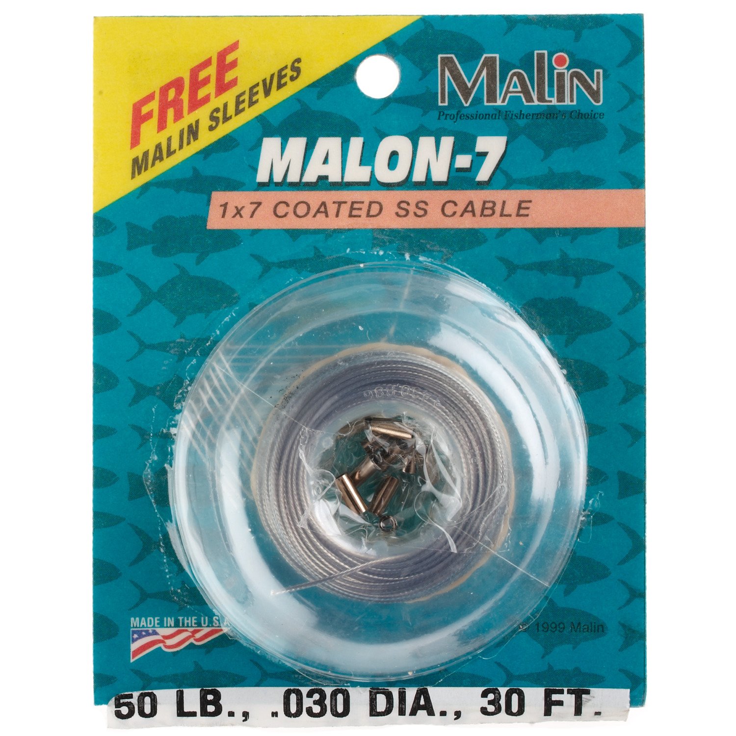 Malin Malon-7 Coated SS 5#, 30' Wire