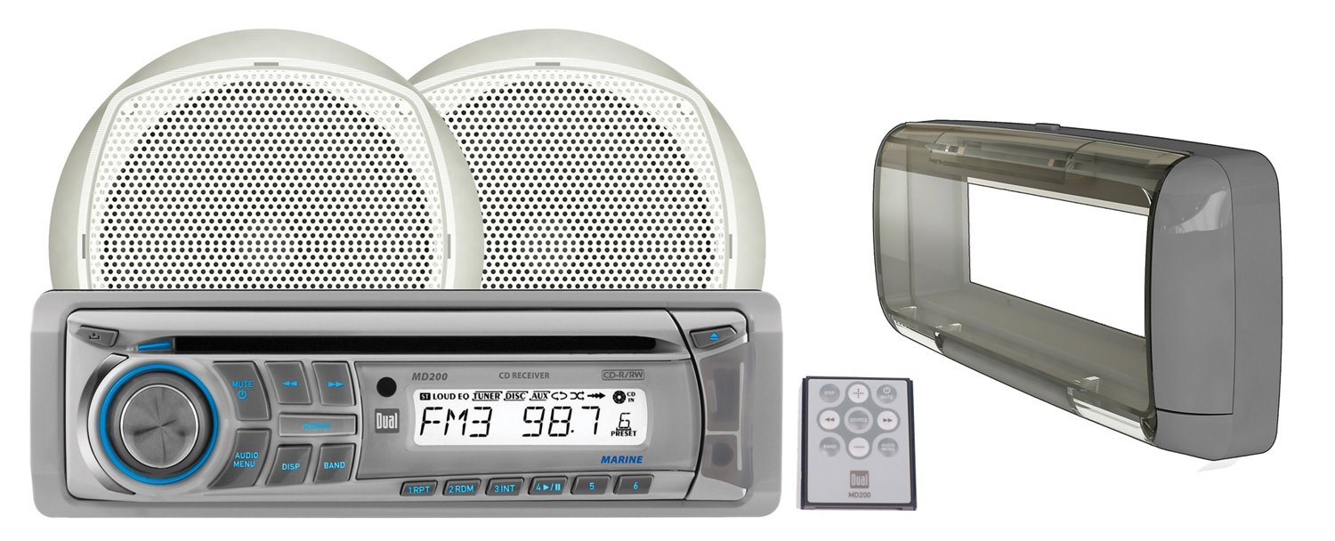 Dual 100W Marine CD Receiver with Two 6-1/2