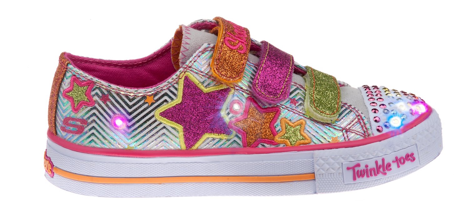 SKECHERS Girls' Twinkle Toes S Lights Shuffles Athletic Lifestyle Shoes