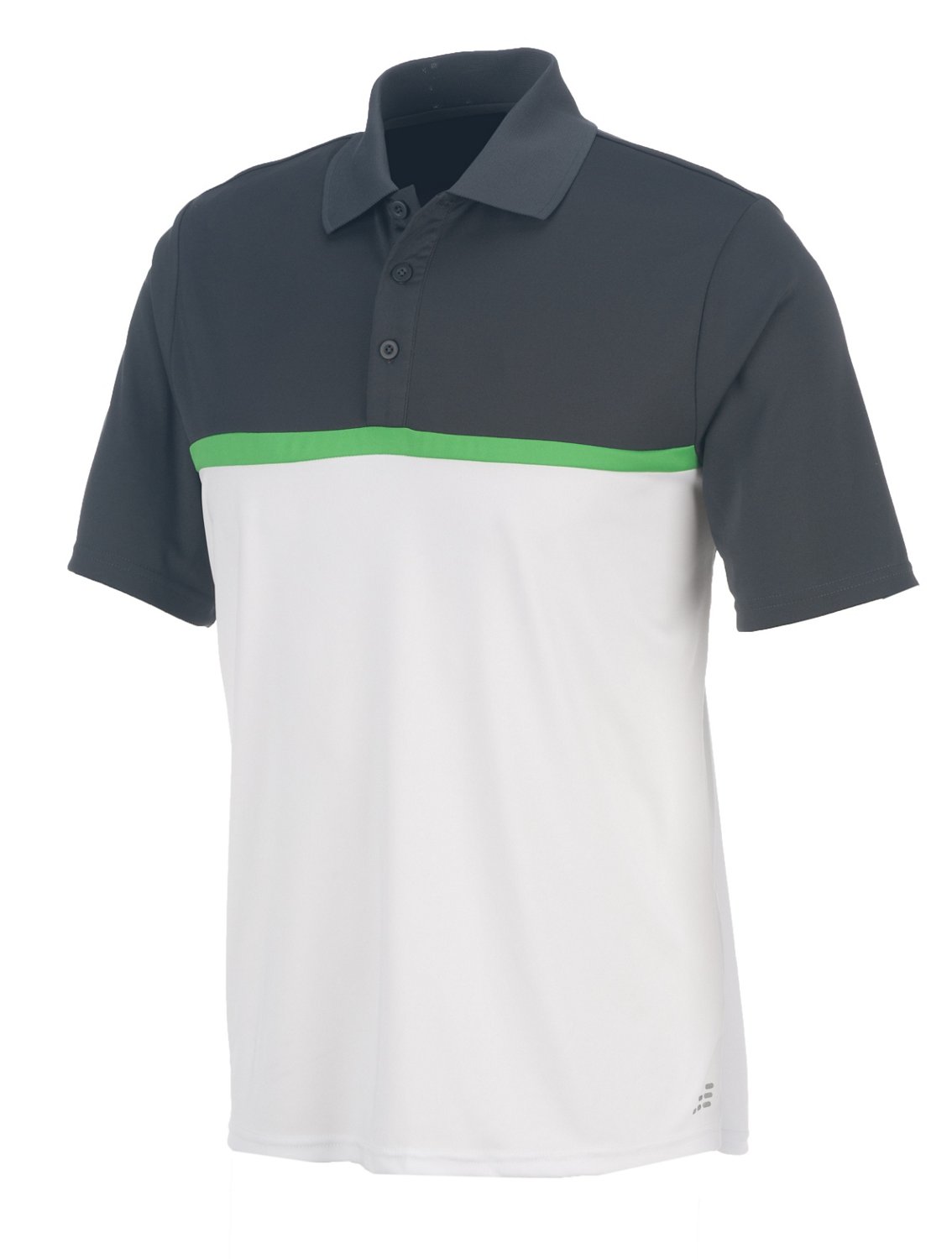 BCG Men's Short Sleeve Tennis Polo with Stripe