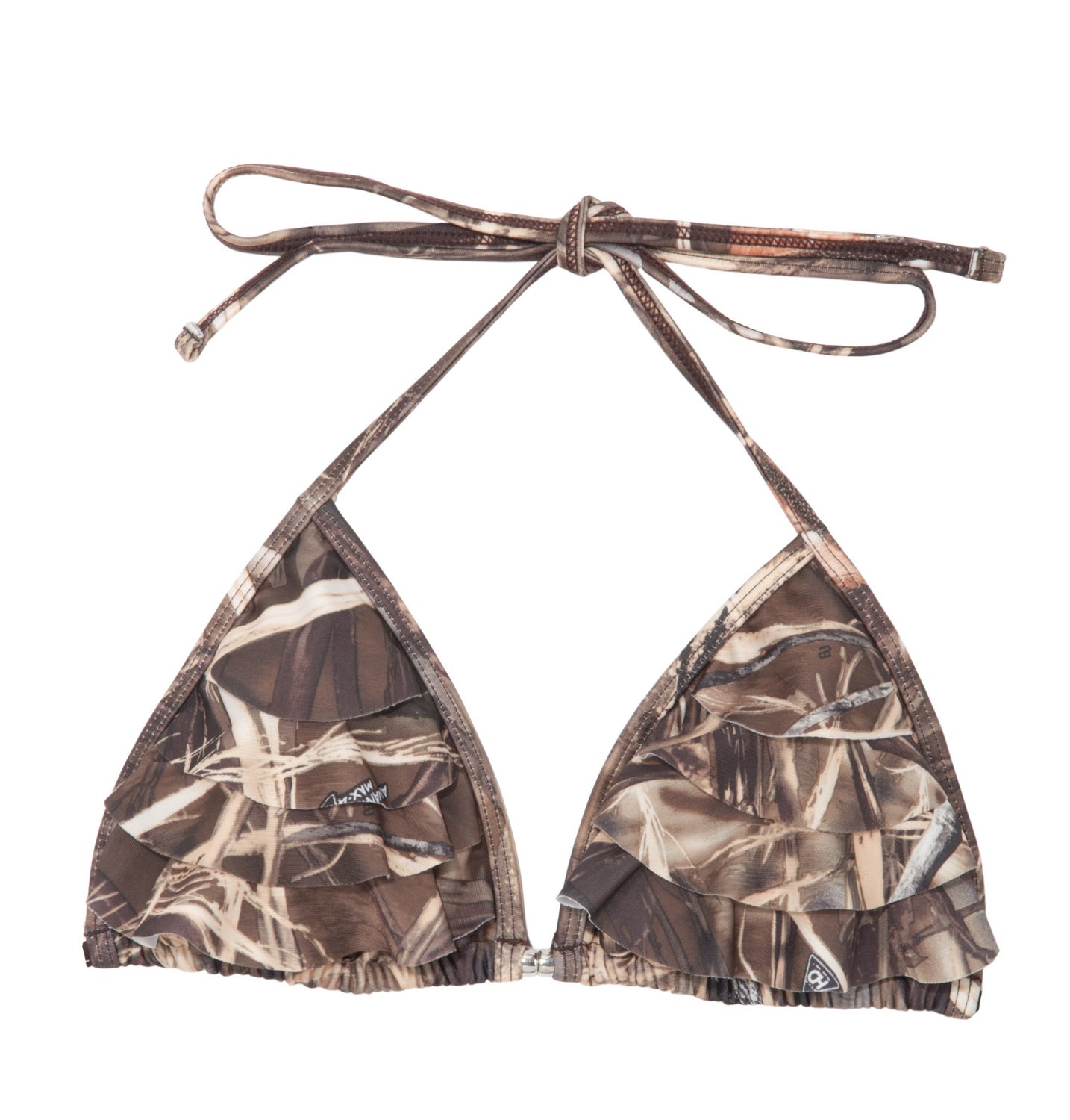 Realtree Junior's MAX-4 Stacked Ruffle Slider Triangle Bra Swim Top