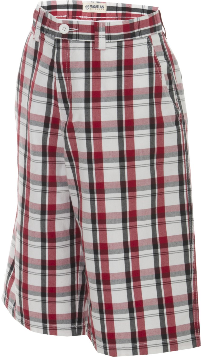 Magellan Outdoors Boys' Adventure Gear Plaid Bermuda Short