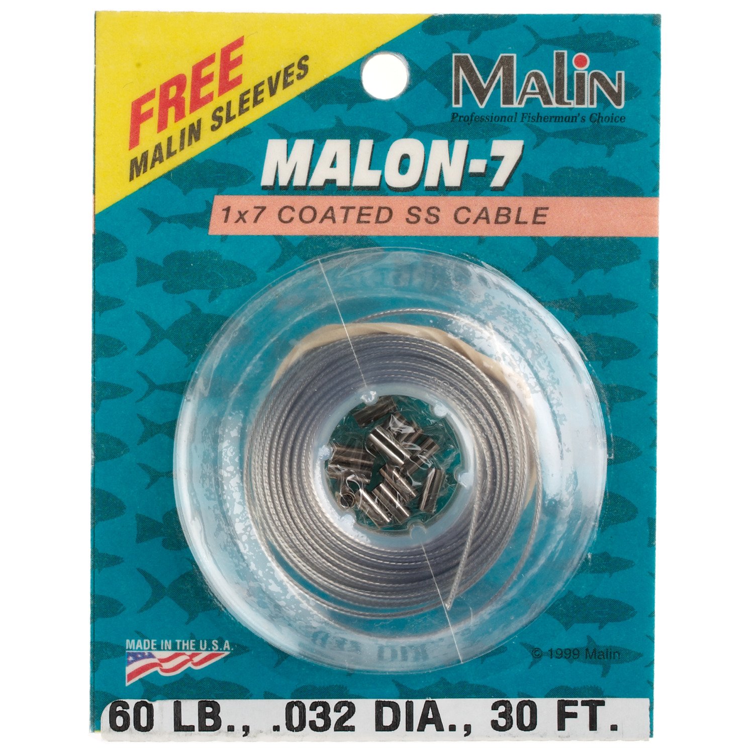 Malin Malon-7 Coated SS 6#, 30' Wire