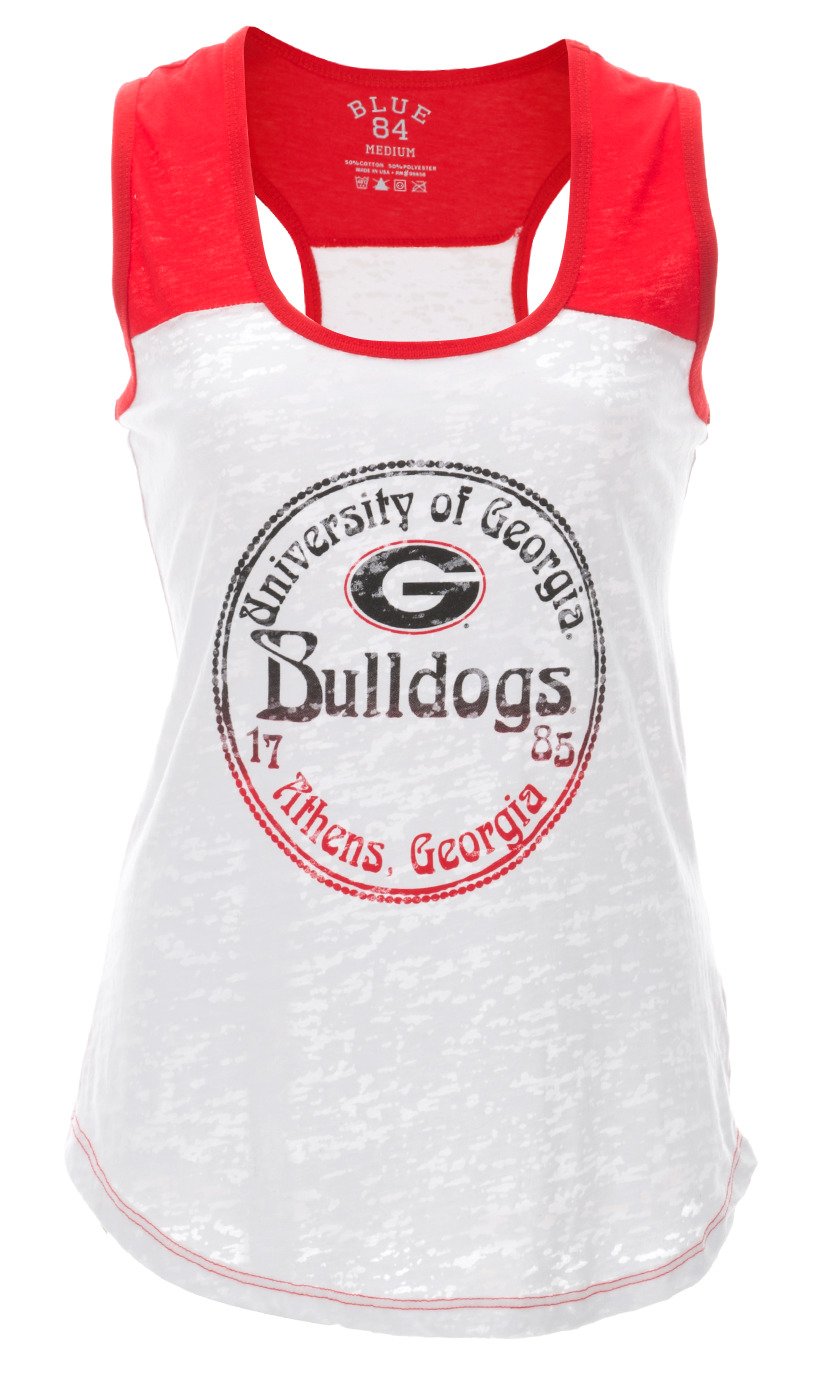 Blue 84 Juniors' University of Georgia Burnout Raglan Tank Top thumbnail