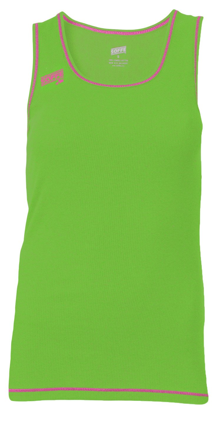 Soffe Girls' Contrast Thread Boy Beater Tank Top