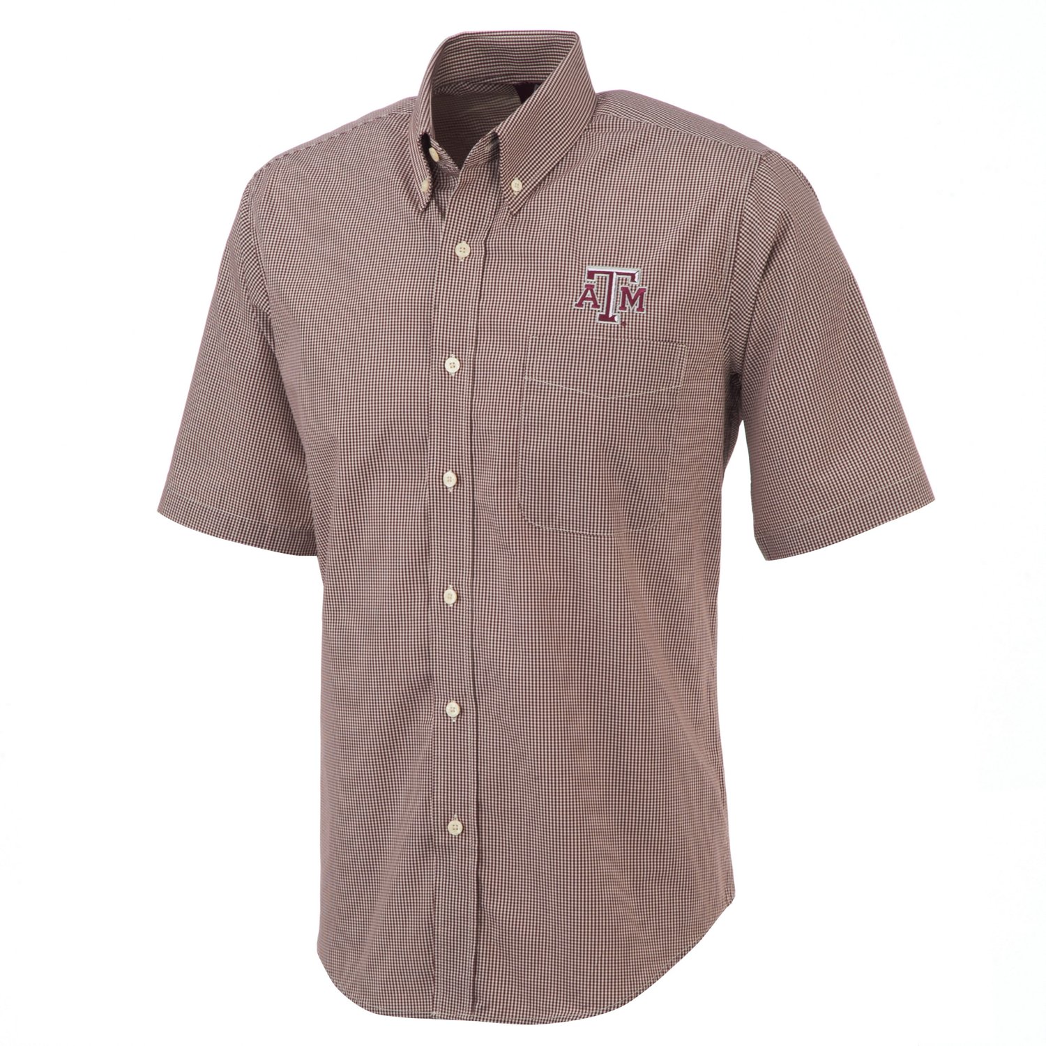 Antigua Men's Texas A&M University Focus Short Sleeve Woven Shirt