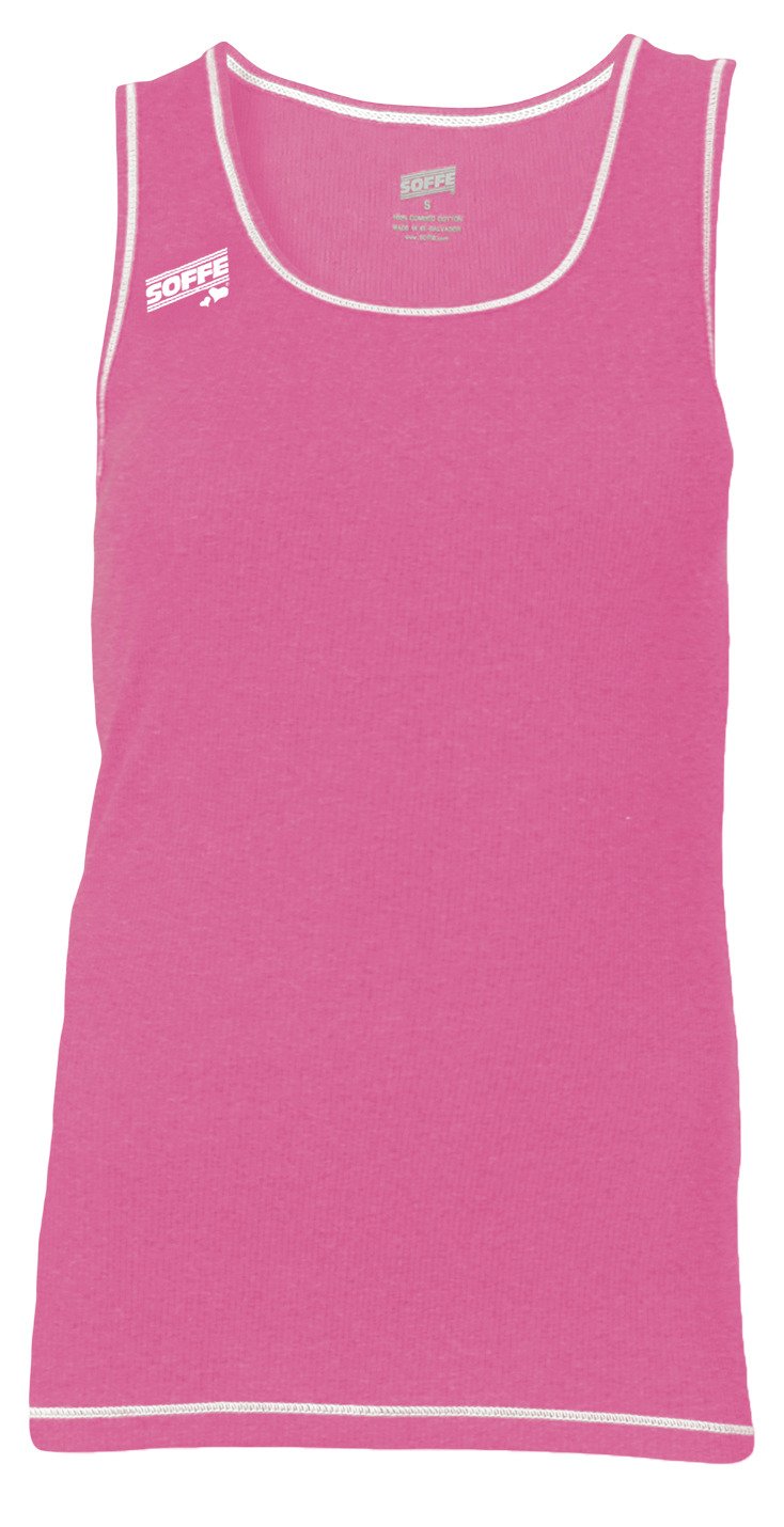 Soffe Girls' Contrast Thread Boy Beater Tank Top