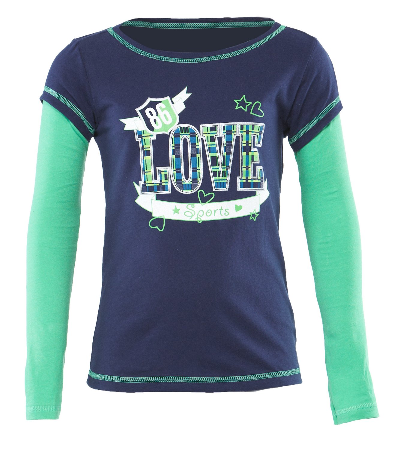 BCG™ Girls' 2-Fer Long Sleeve Graphic T-shirt