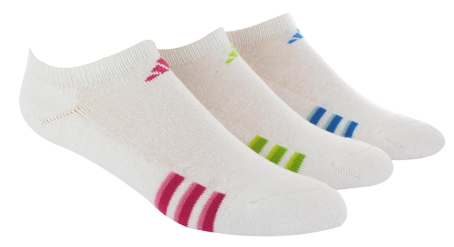 adidas Girls' Variegated No-Show Socks 3-Pack