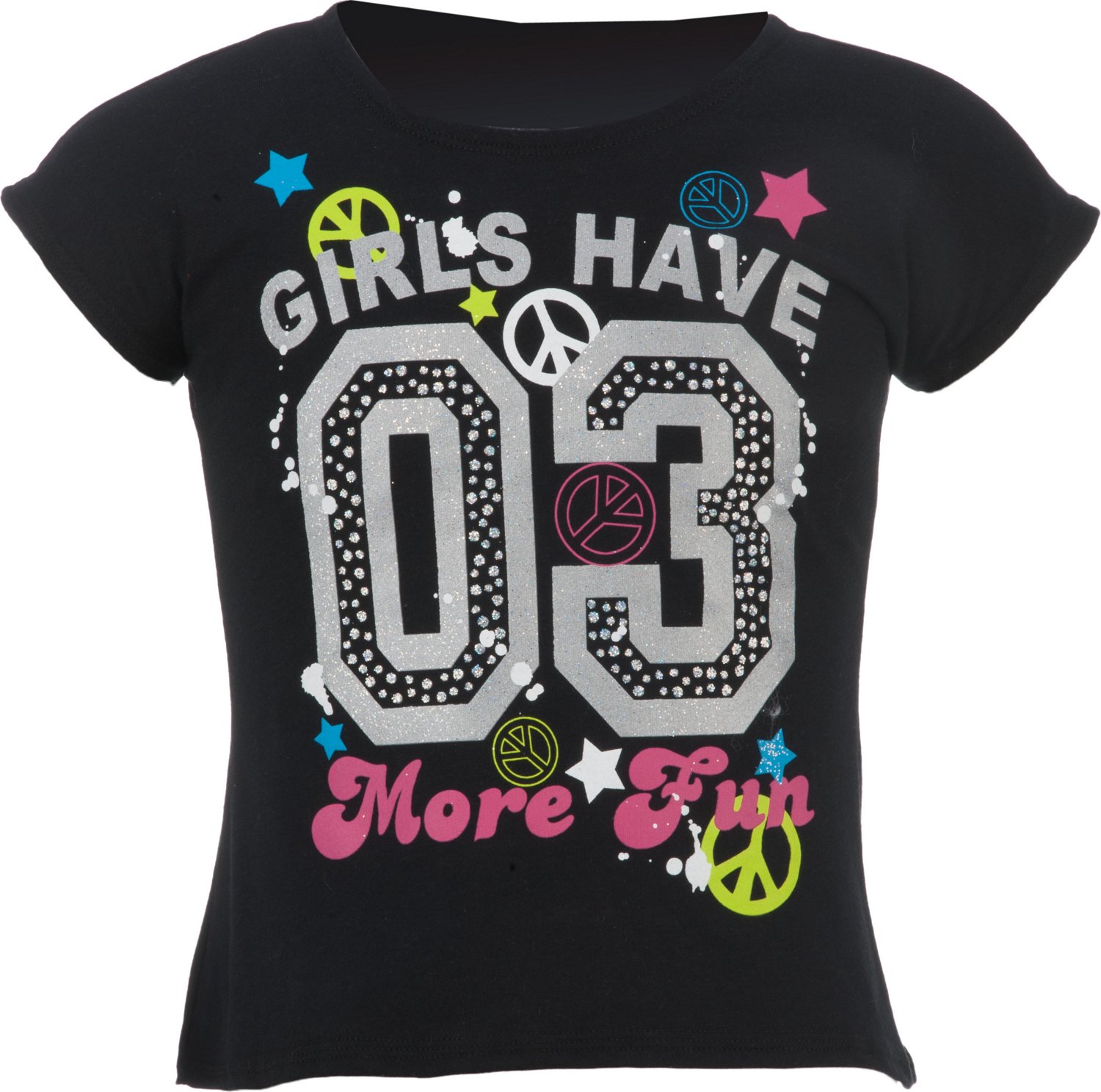 BCG Girls' Short Sleeve Drop Tail Screened T-shirt