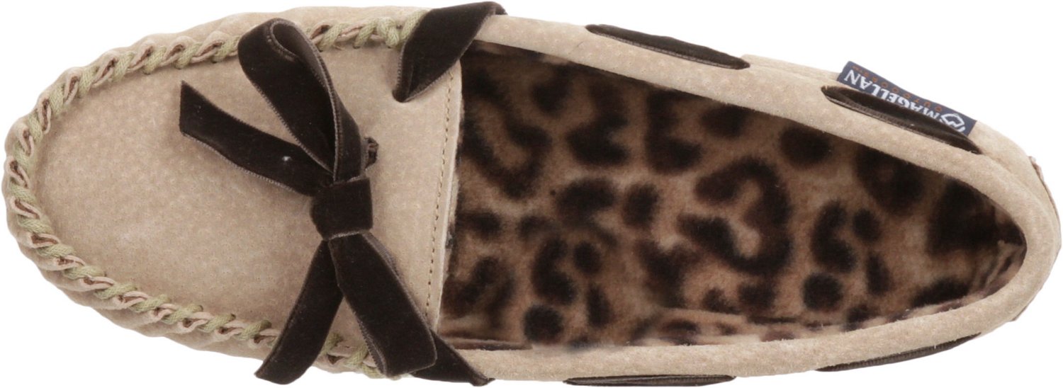 magellan outdoors women's fur collar slipper booties