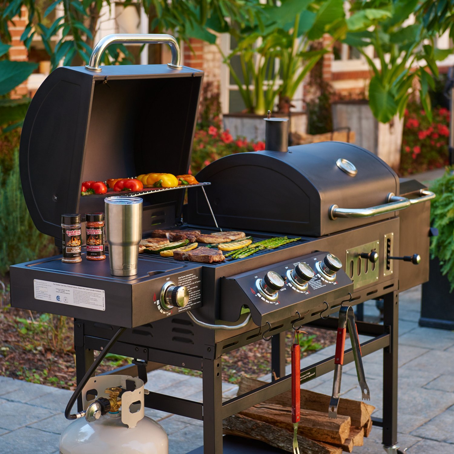 Outdoor Gourmet Triton Classic Gas/Charcoal Grill and Smoker Box | Academy