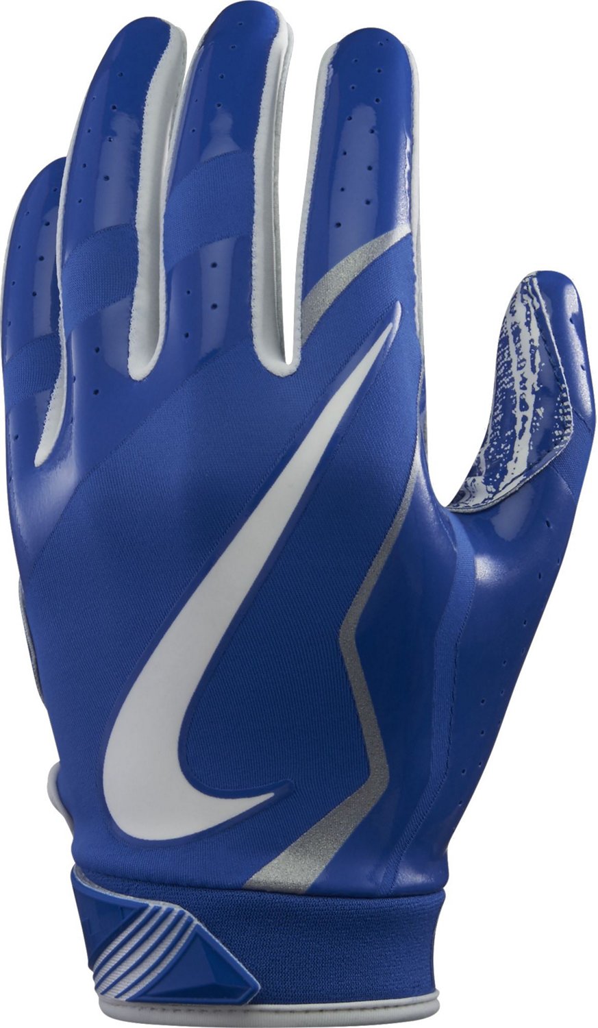 gold and blue football gloves