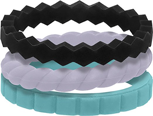 QALO Womens Stackable Silicone Wedding Ring Set  Academy