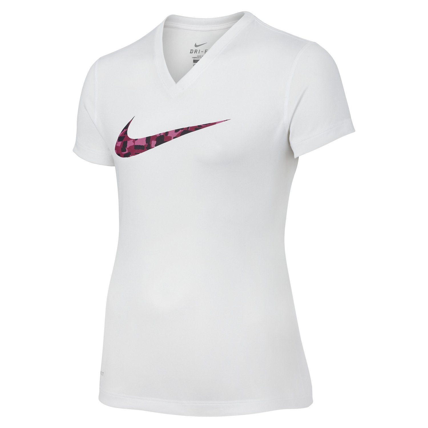 Nike Girls' Legend Swoosh V-neck Fill Short Sleeve T-shirt | Academy