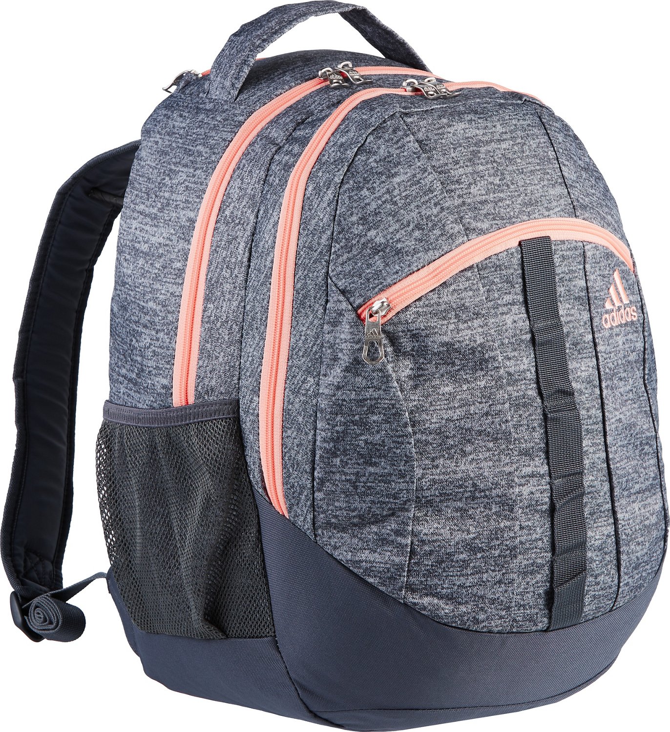 gray and pink adidas backpack