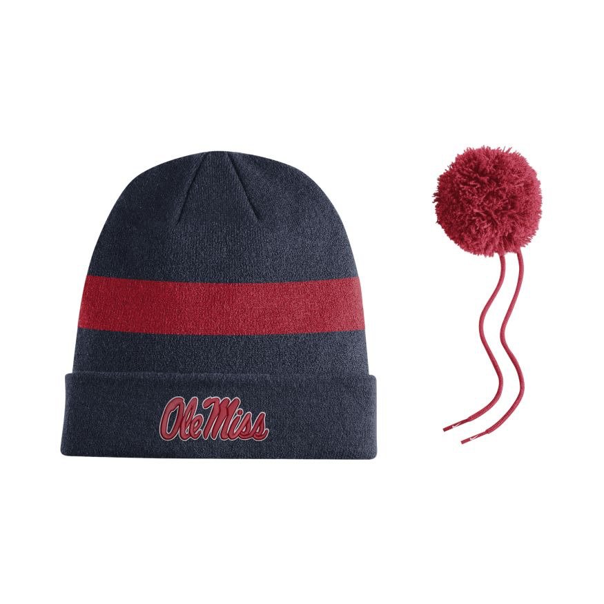 Nikeâ¢ Men's University of Mississippi Sideline Cuffed Pom Beanie | Academy