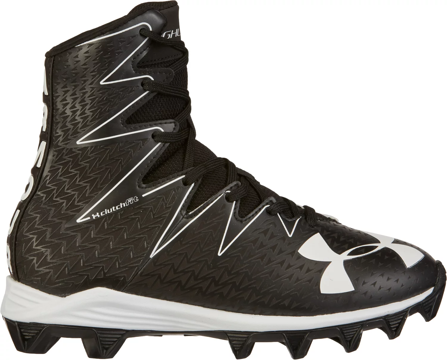 orange and black under armour cleats